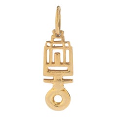 Pendentif en or jaune avec symbole hiéroglyphique égyptien