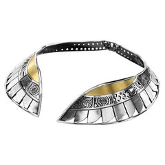 18 Karat Gold and Sterling Silver Cosmic Wings Collar