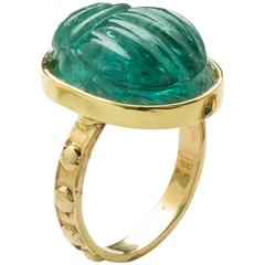 Green Tourmaline Gold Scarab Cocktail Ring 8