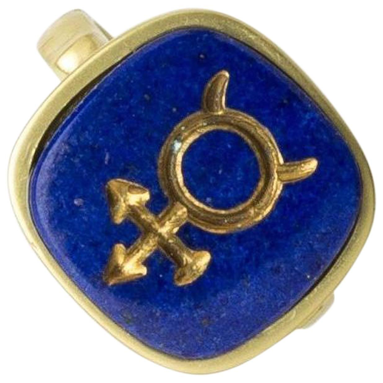 "Mercury" Lapis Lazuli Gold Ring