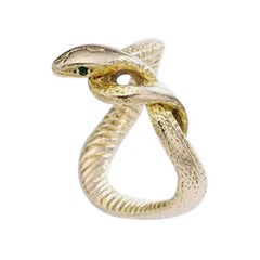 Antique Diamond and Emerald Gold Snake Ring For Sale at 1stDibs | snake ...