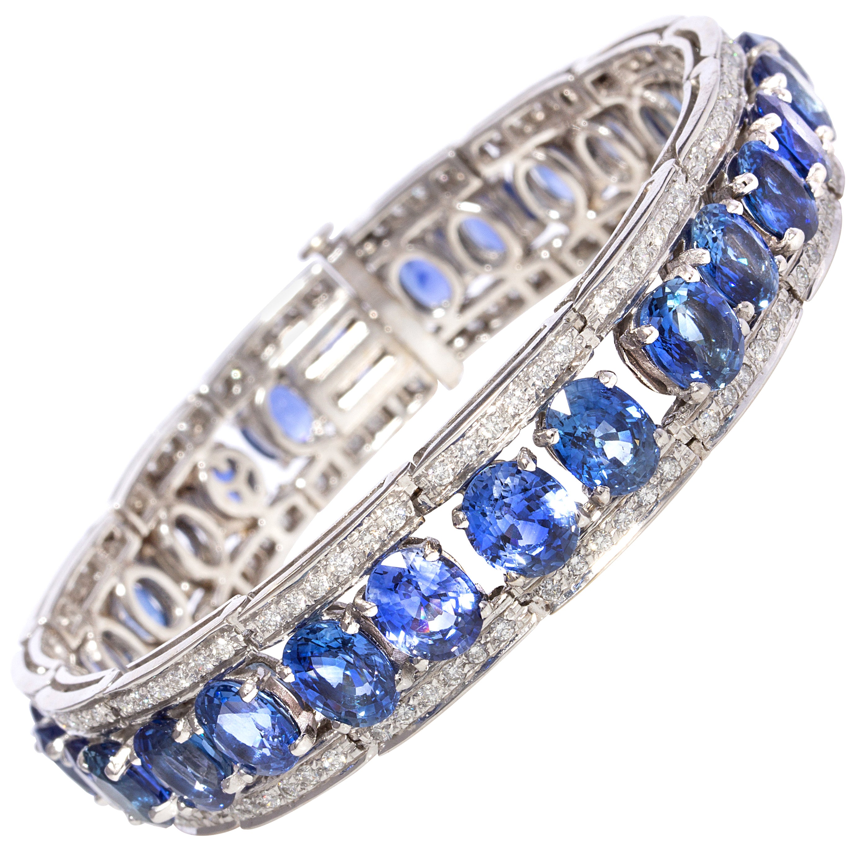 Fabulous Whimsical Nautical Blue Sapphire and Diamond Starfish Cuff