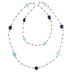Sautoir Lapis Lazuli on Silver 925 Necklace