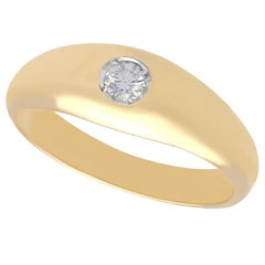 Anello di fidanzamento vintage anni '80 con diamante da 0,35 carati e oro giallo 18 carati