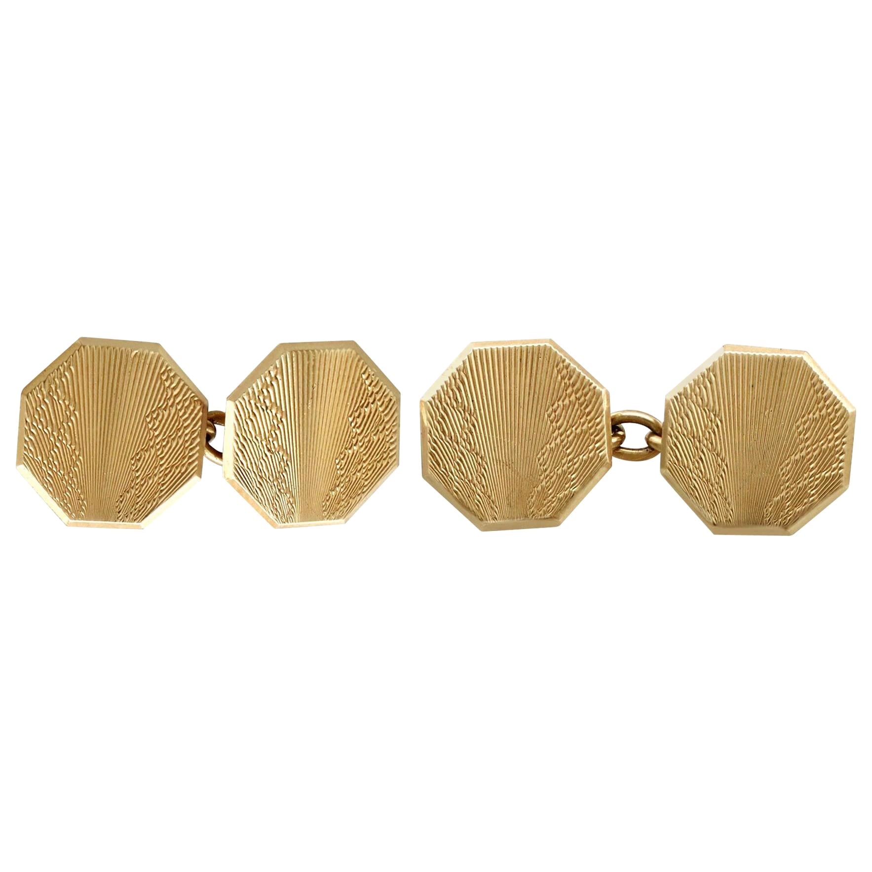 Antique Art Deco Yellow Gold Cufflinks