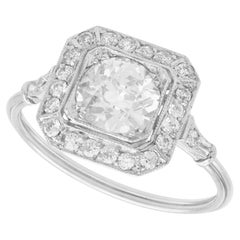1.37 Karat Diamant und Platin Cocktail-Ring