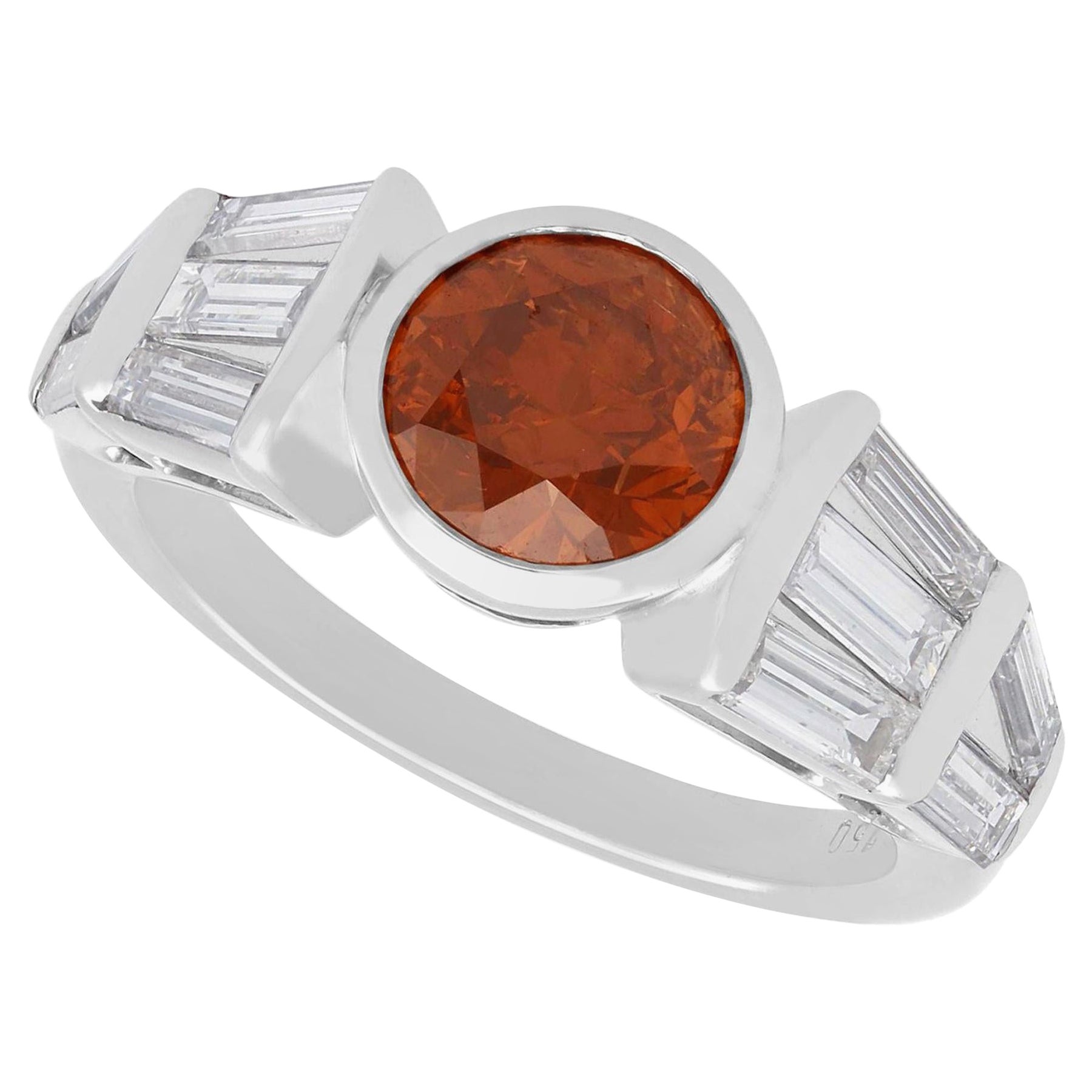 3.19 Carat Diamond and White Gold Dress Ring For Sale