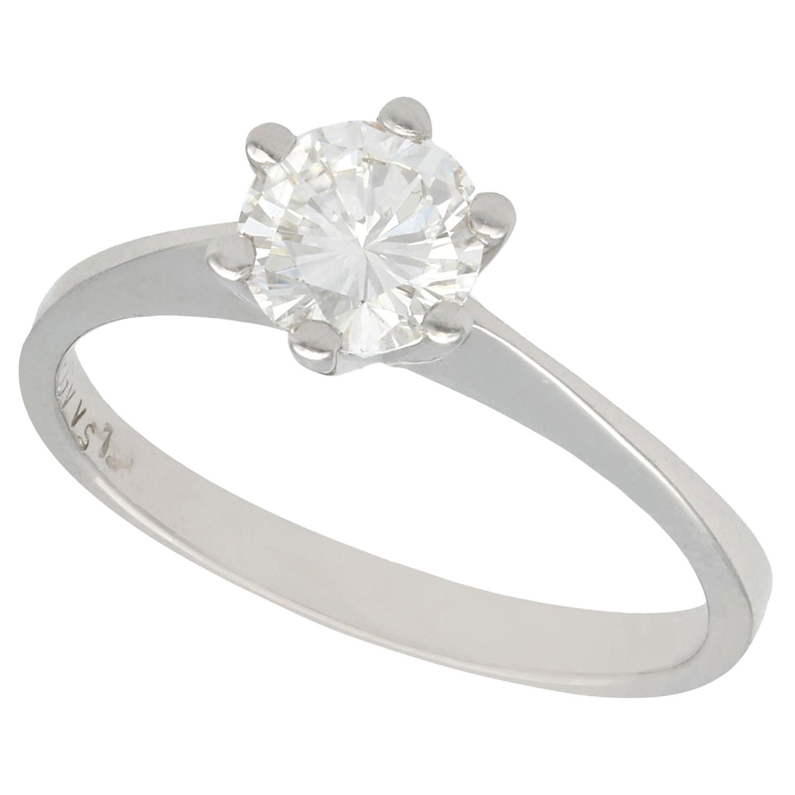 Reverse Taper Oval Diamond Solitaire Engagement Ring For Sale at