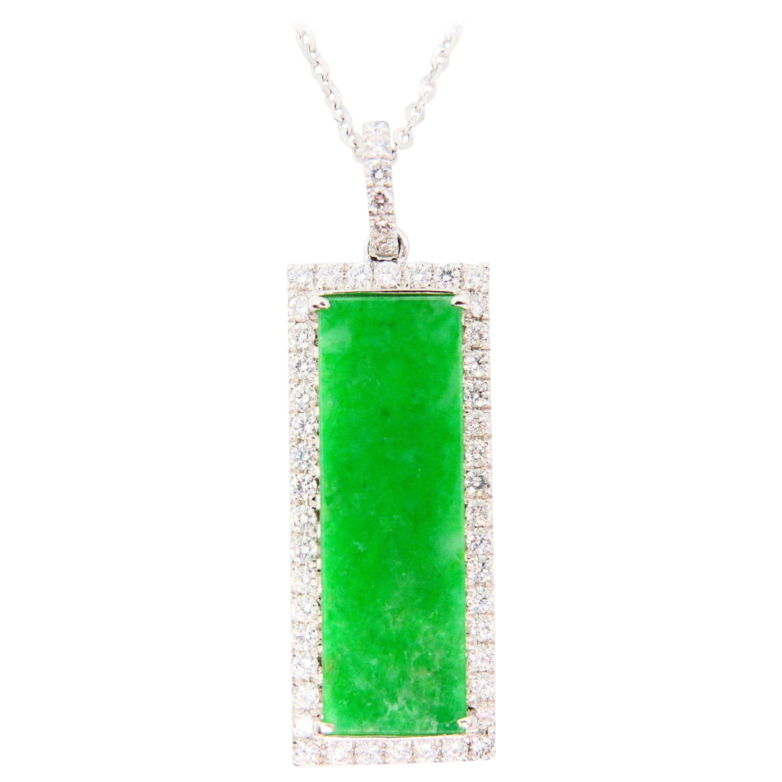 Important Certified Type A Jadeite and Diamond Pendant Necklace