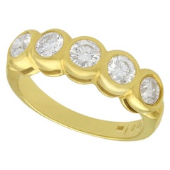1.25 Carat Diamond Five-Stone Yellow Gold Ring