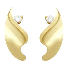 1950er Jahre Diamant- und Gelbgold-Ohrringe