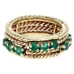 Mauboussin 18k Yellow Gold & Emerald Ring 7.5g Size 5.5