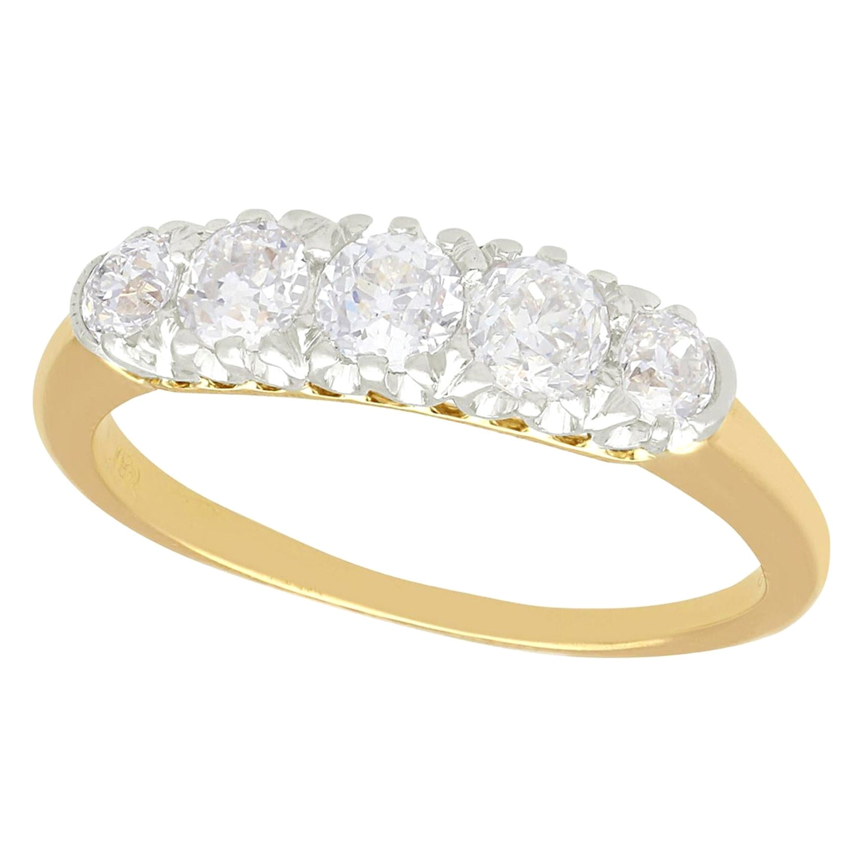 1930s Diamond and Yellow Gold Band Ring For Sale