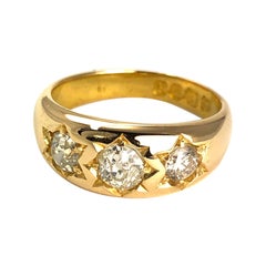 Vintage Diamond and 18 Carat Gold Gypsy Ring