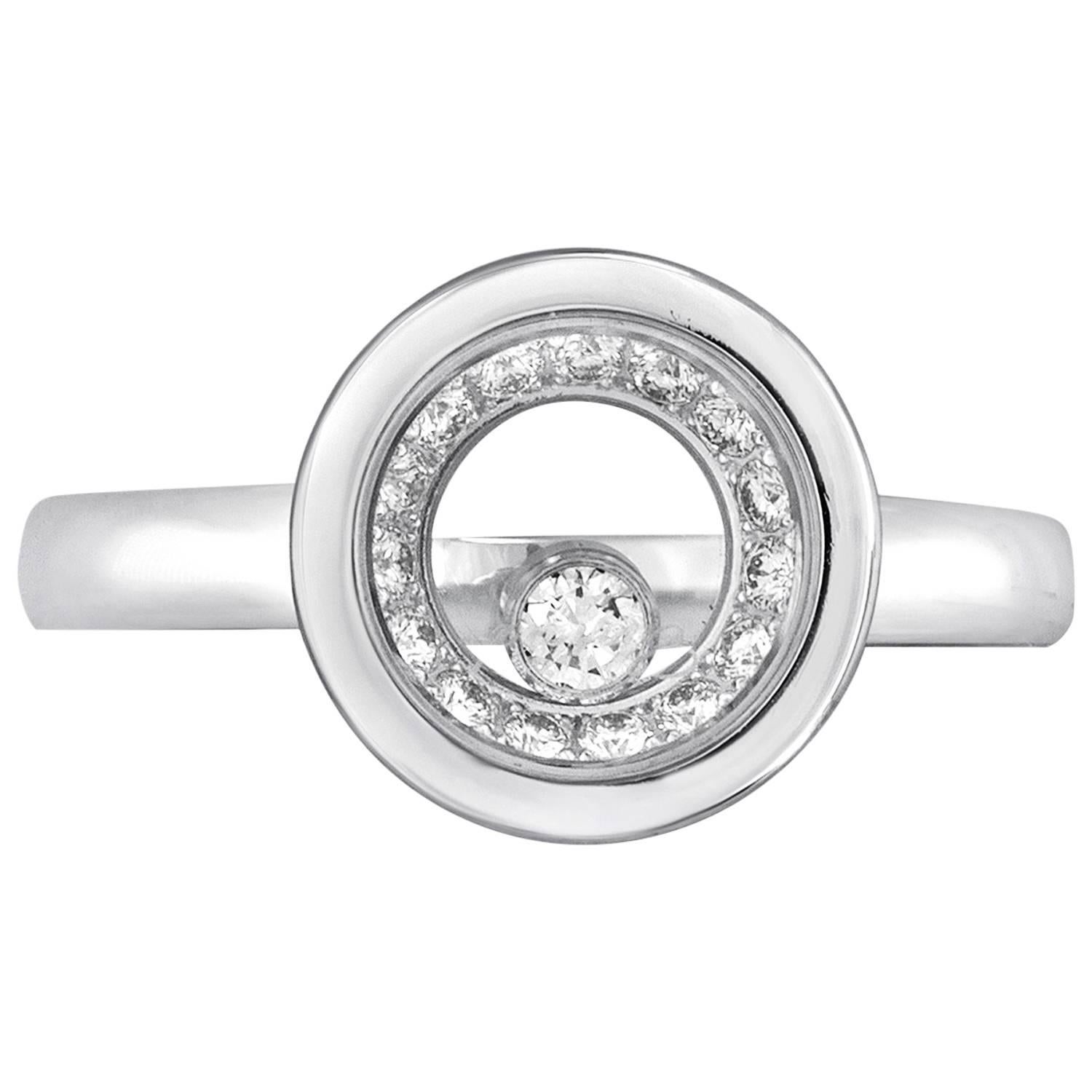 Chopard "Happy Diamonds" Collection 0.32 Carats Diamond Gold Ring For Sale