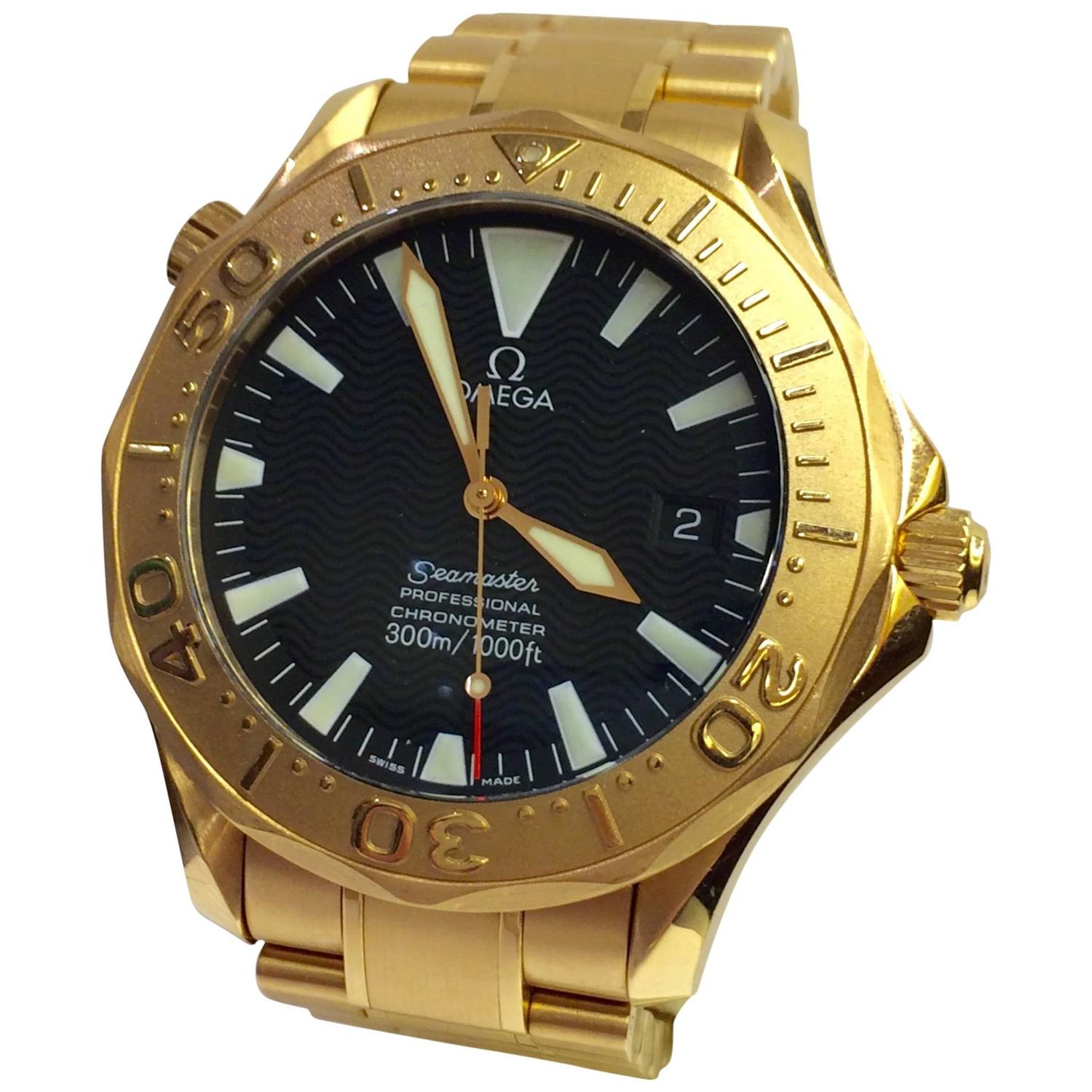 Omega Rose Gold Seamaster Professional Chronometer Wristwatch at 1stdibs