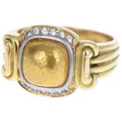 Chaumet 18k Yellow Gold & Diamond Ring 13.9g Size 7