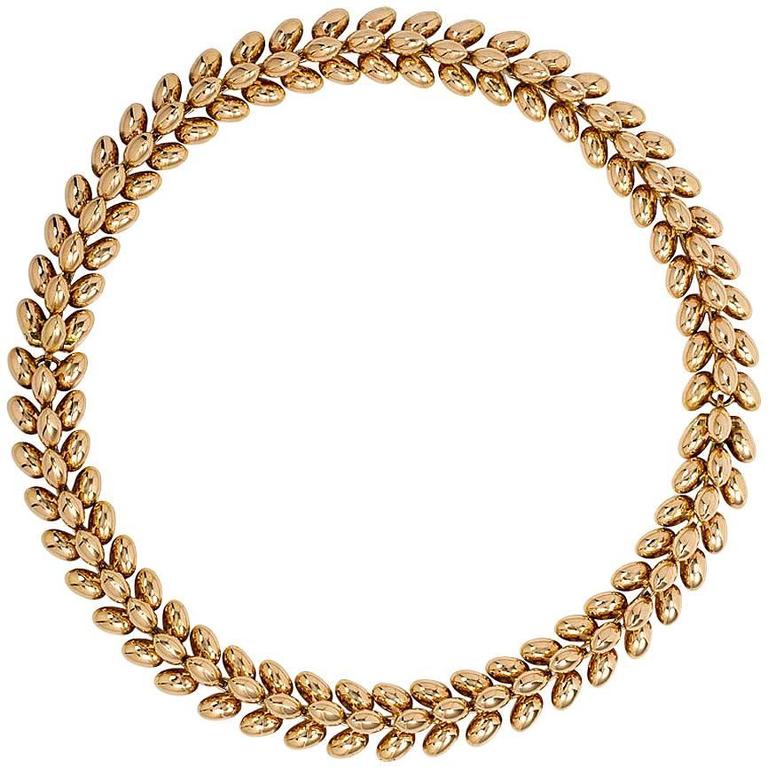1950s Boucheron Gold Necklace Convertible to Two Bracelets at 1stDibs
