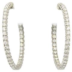 Tiffany & Co. Metro Inside Out Diamond Gold Hinged Hoop Earrings