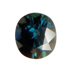 GIA Certified Untreated Deep Teal Blue Thailand Sapphire 1.99 Carat Oval Cut Gem