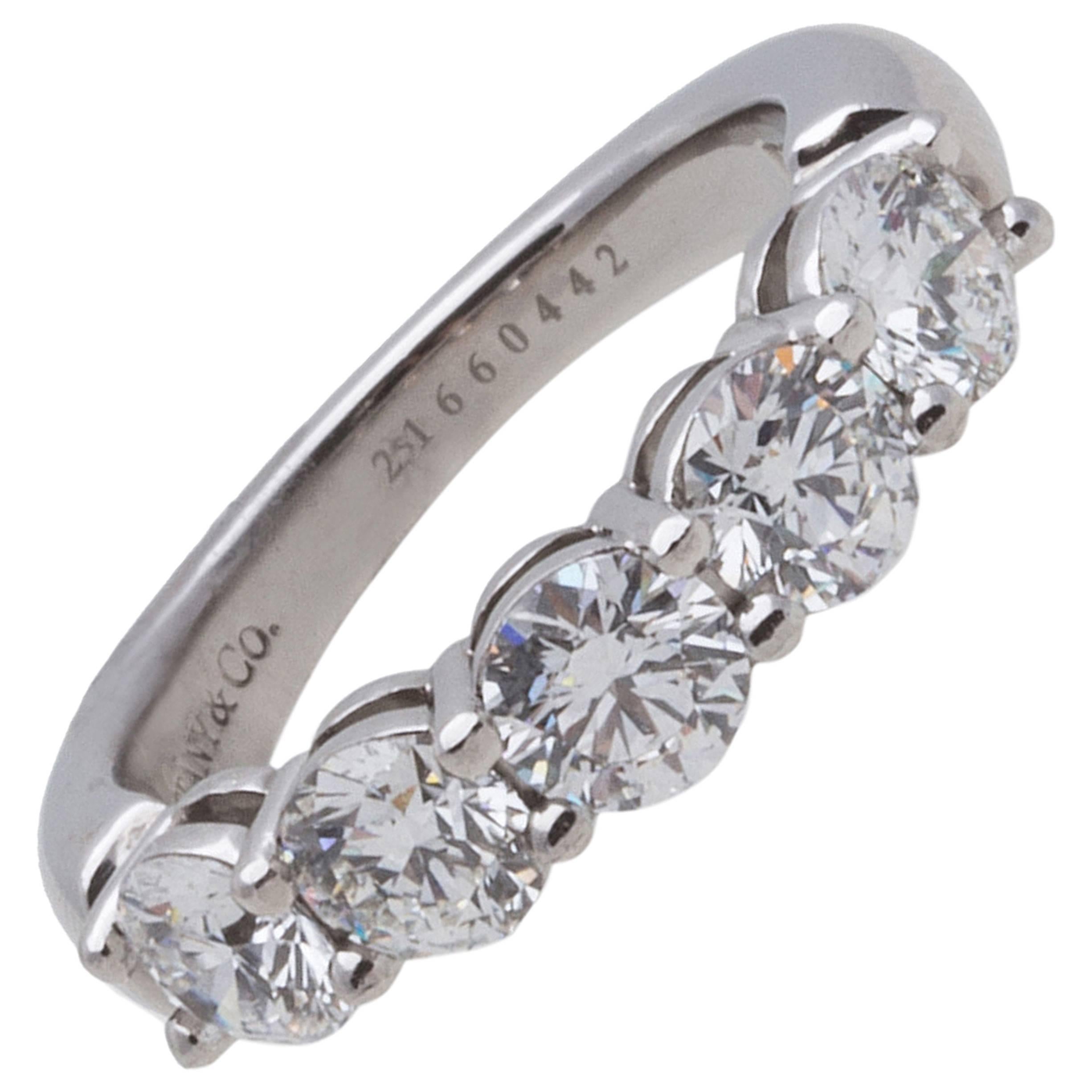 Tiffany & Co. Diamond Platinum Five Stone Ring For Sale