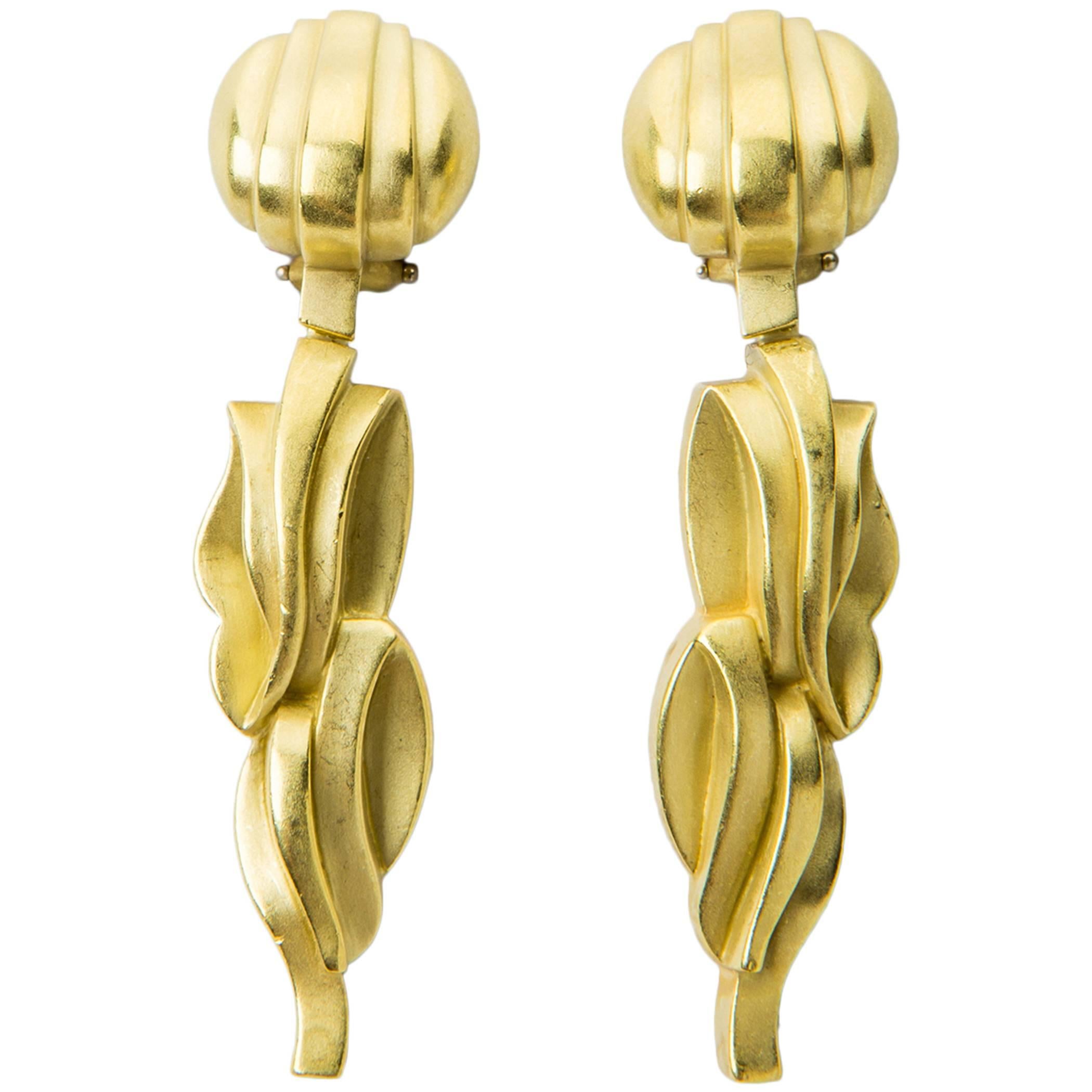 Kieselstein-Cord Gold Grape Vine Earrings