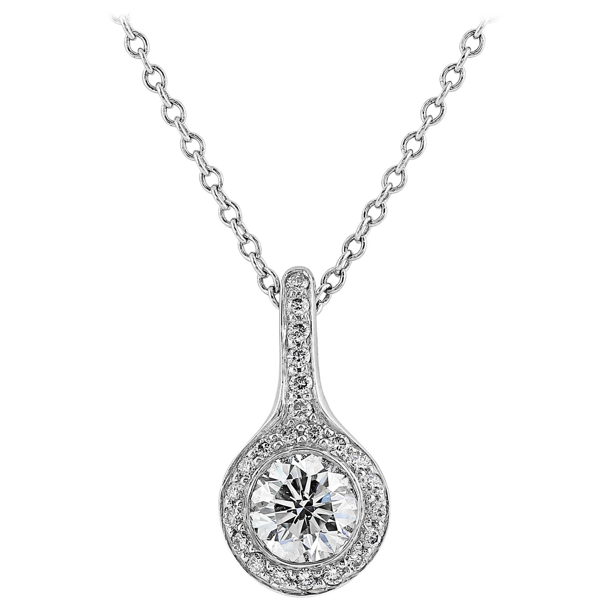 .60 Carat Diamond platinum Pendant  For Sale