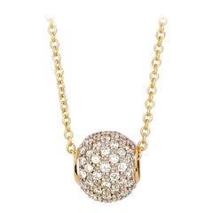 Syna Yellow Gold Mini Pave Diamond Bead Necklace