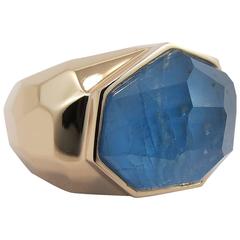 Jona Apatite Quartz Gold Dome Ring 7
