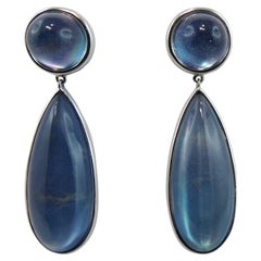 Alex Jona Lapis Lazuli Quartz 18 Karat White Gold Drop Earrings
