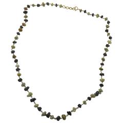 Rough Black and yellow Diamond Gold Necklace