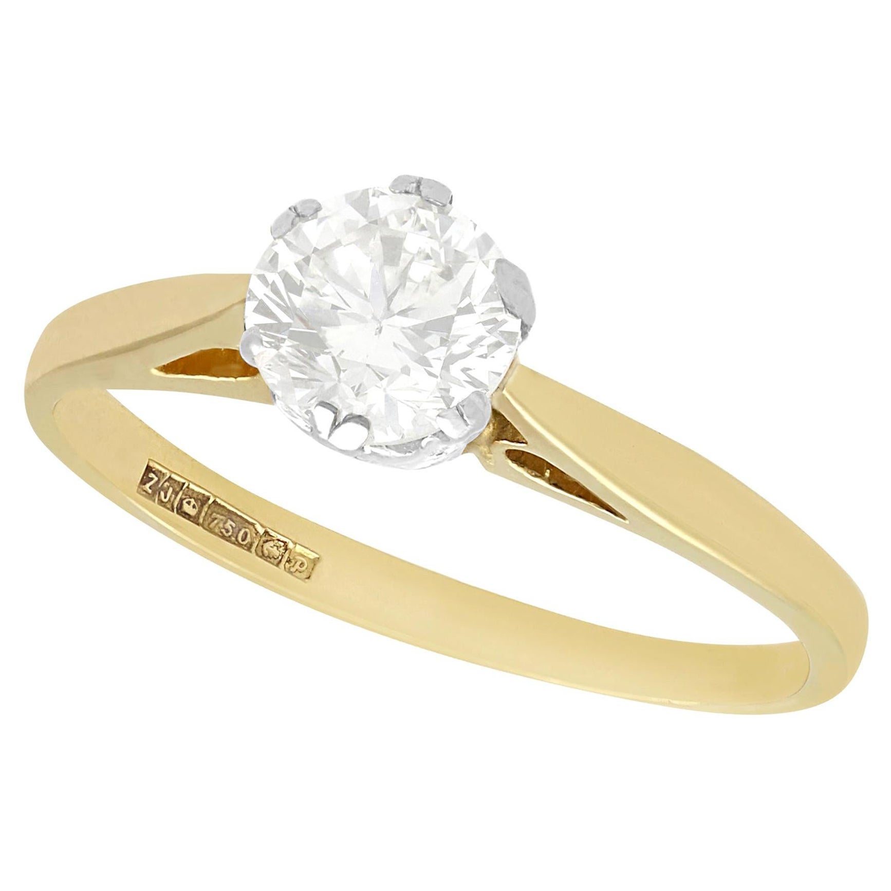 Classic FourProng Solitaire Diamond Engagement Ring Yellow Gold For