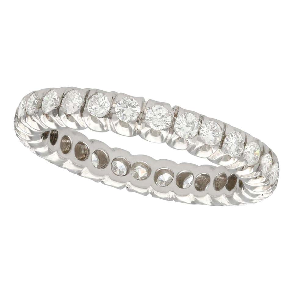 18 Karat White Gold Wide Diamond Eternity Ring For Sale at 1stDibs ...