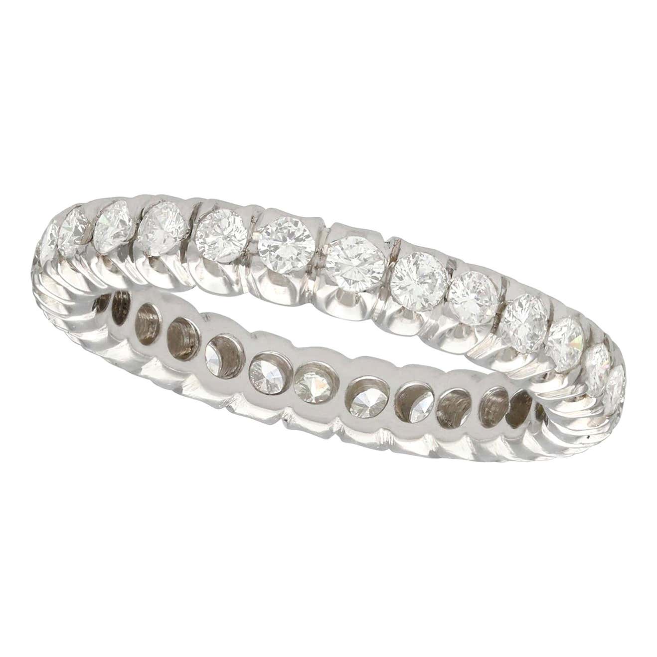 1950s Diamond and White Gold Full Eternity Ring For Sale at 1stDibs