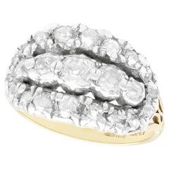 Anillo de cóctel victoriano temprano de oro amarillo y diamantes de 1,72 quilates