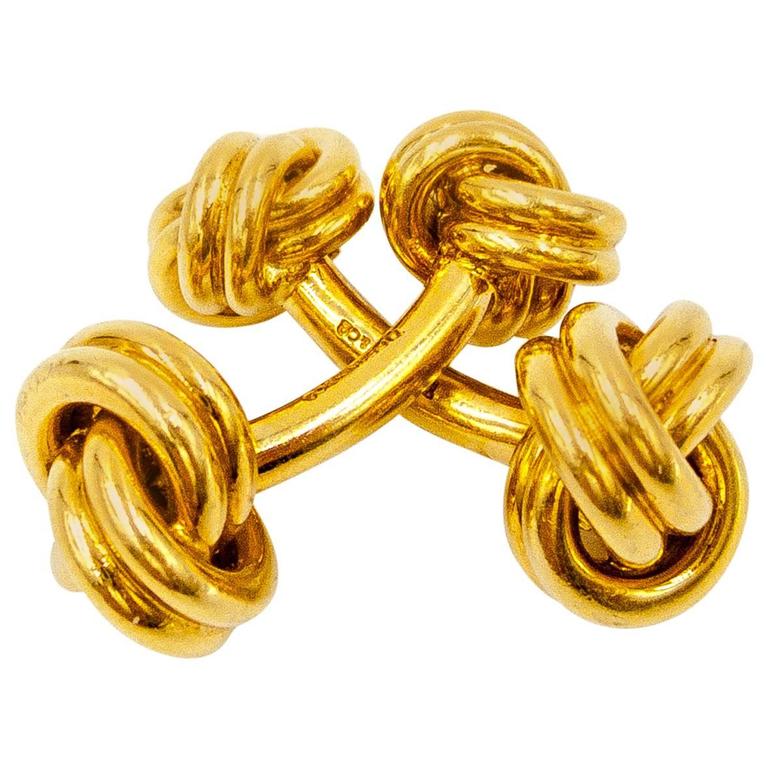 Tiffany and Co. Classically Elegant Gold Knot Cufflinks at 1stDibs