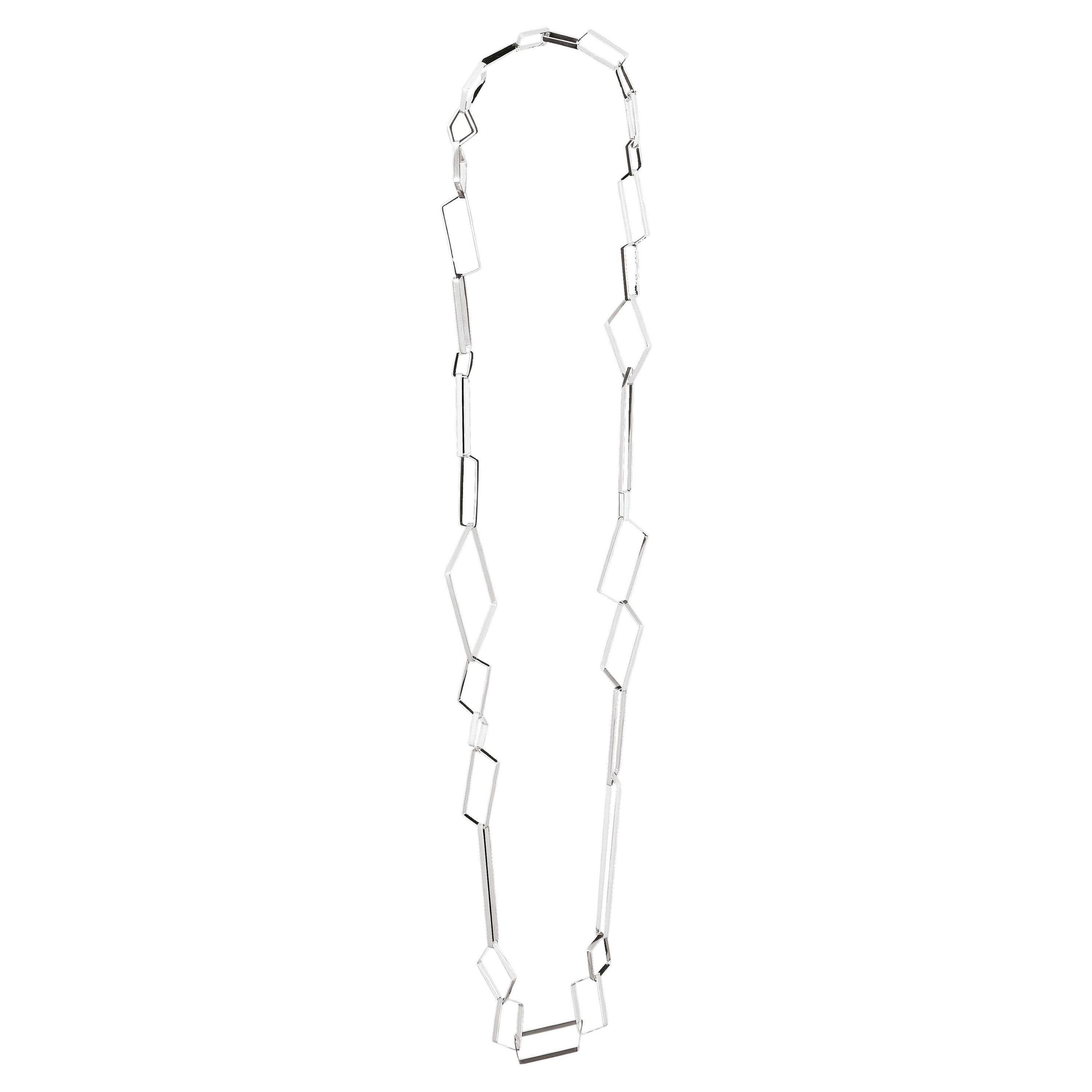 Nathalie Jean Contemporary Sterling Silver Limited Edition Link Chain Necklace For Sale