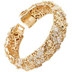 Tiffany & Co. Diamond  Gold Floral Bracelet