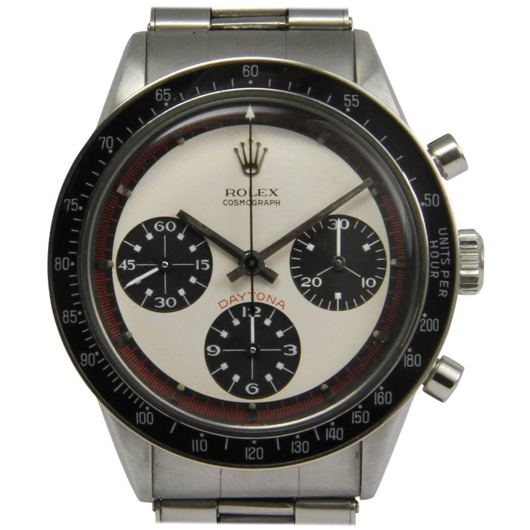 Rolex Stainless Steel Daytona Wristwatch Ref 6241 For Sale