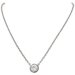 Solitaire Diamond Platinum Pendant Necklace
