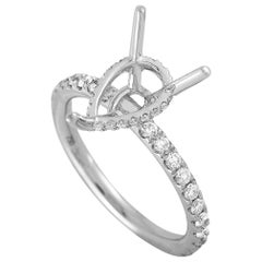 LB Exclusive 18K White Gold 0.50 ct Diamond Pear Mounting Ring