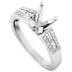 LB Exclusive 18K White Gold and 0.31 ct Diamond Mounting Ring