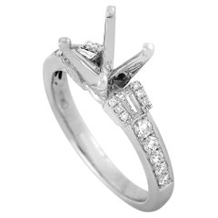 LB Exclusive 18K White Gold 0.41 ct Diamond Mounting Ring