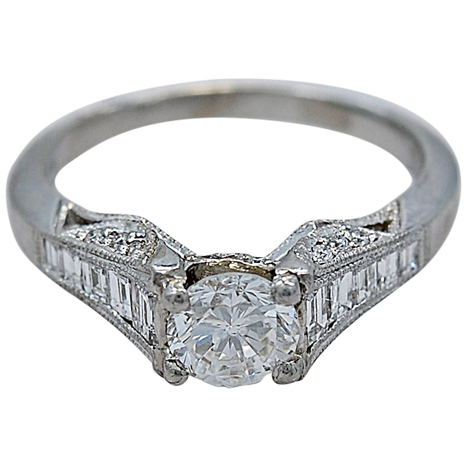 Sensational Tacori Diamond Platinum Engagement Ring For Sale