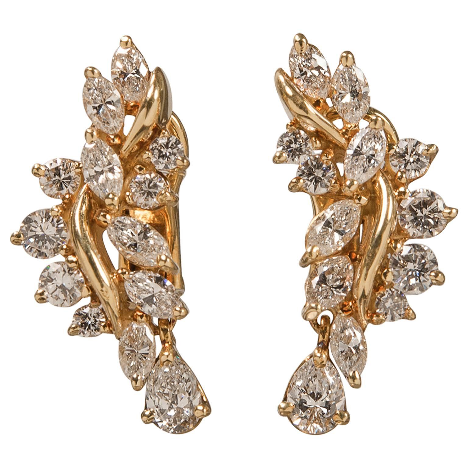 Jose Hess Diamond Earrings For Sale