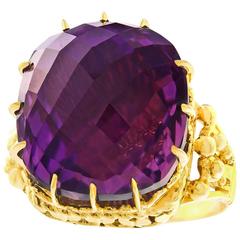 Alchemy Collection Purple Check on Gold Ring