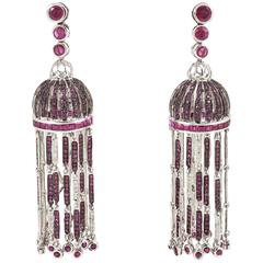 Ruby Gold Chandelier Earrings