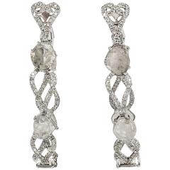 Sliced Diamond Gold hoop Earrings