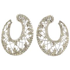 Diamond Gold hoop Earrings