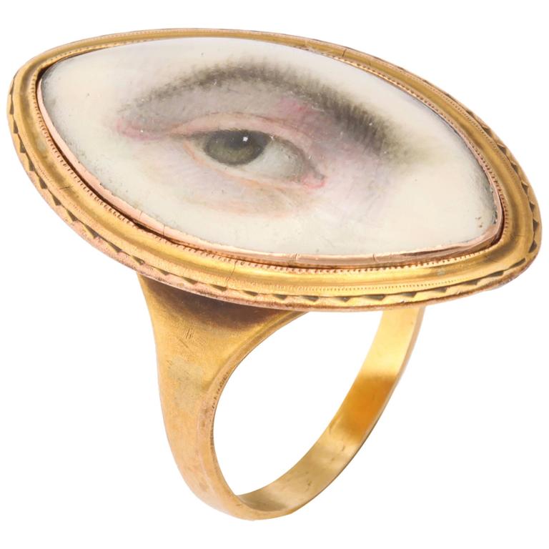 Very Rare Pristine Miniature of Male Lover's Eye c.1780 at 1stDibs